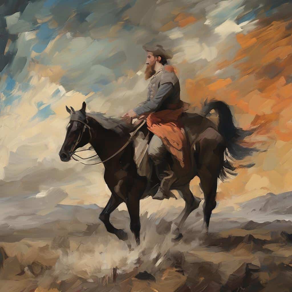 Ο ιδανικός καβαλάρης σε πίνακα ζωγραφικής με ιστορική και καλλιτεχνική αξία, αναδεικνύοντας την εξέλιξη των υλικών στην τέχνη.